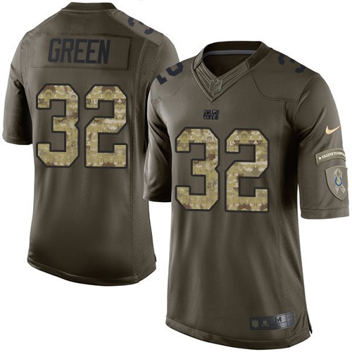 Men's Elite T.J. Green Nike Jersey Green - #32 Salute to Service NFL Indianapolis Colts